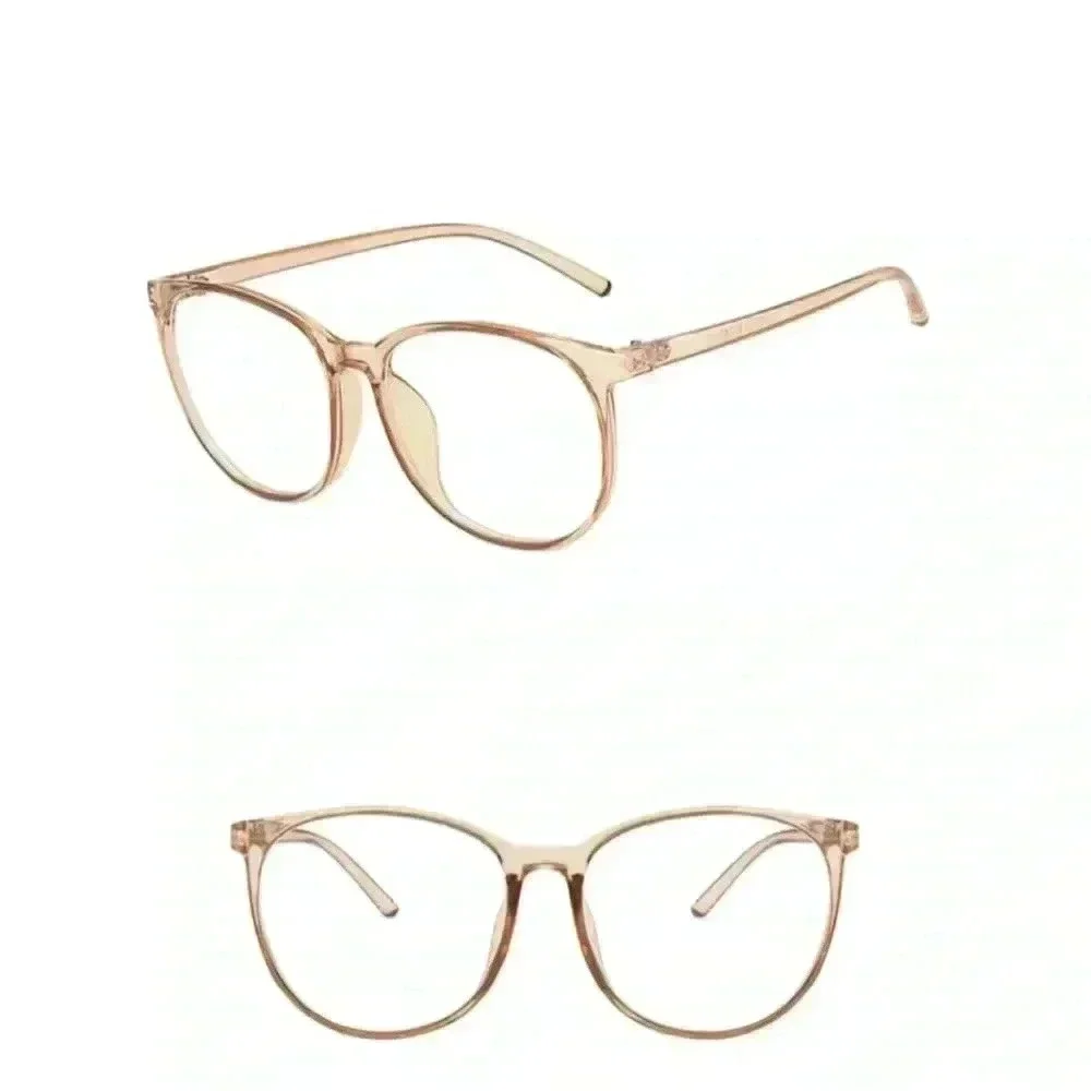 🆕 Nude Anti-Blu-Ray Big Round Frame Glasses🆕